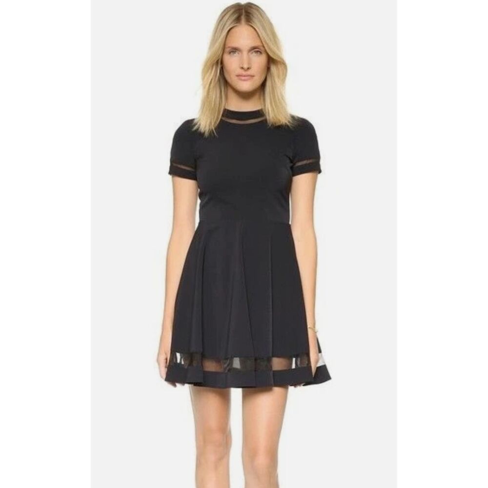 VGUC Alice + Olivia Frances Mini Flared Dress Black, Size 4